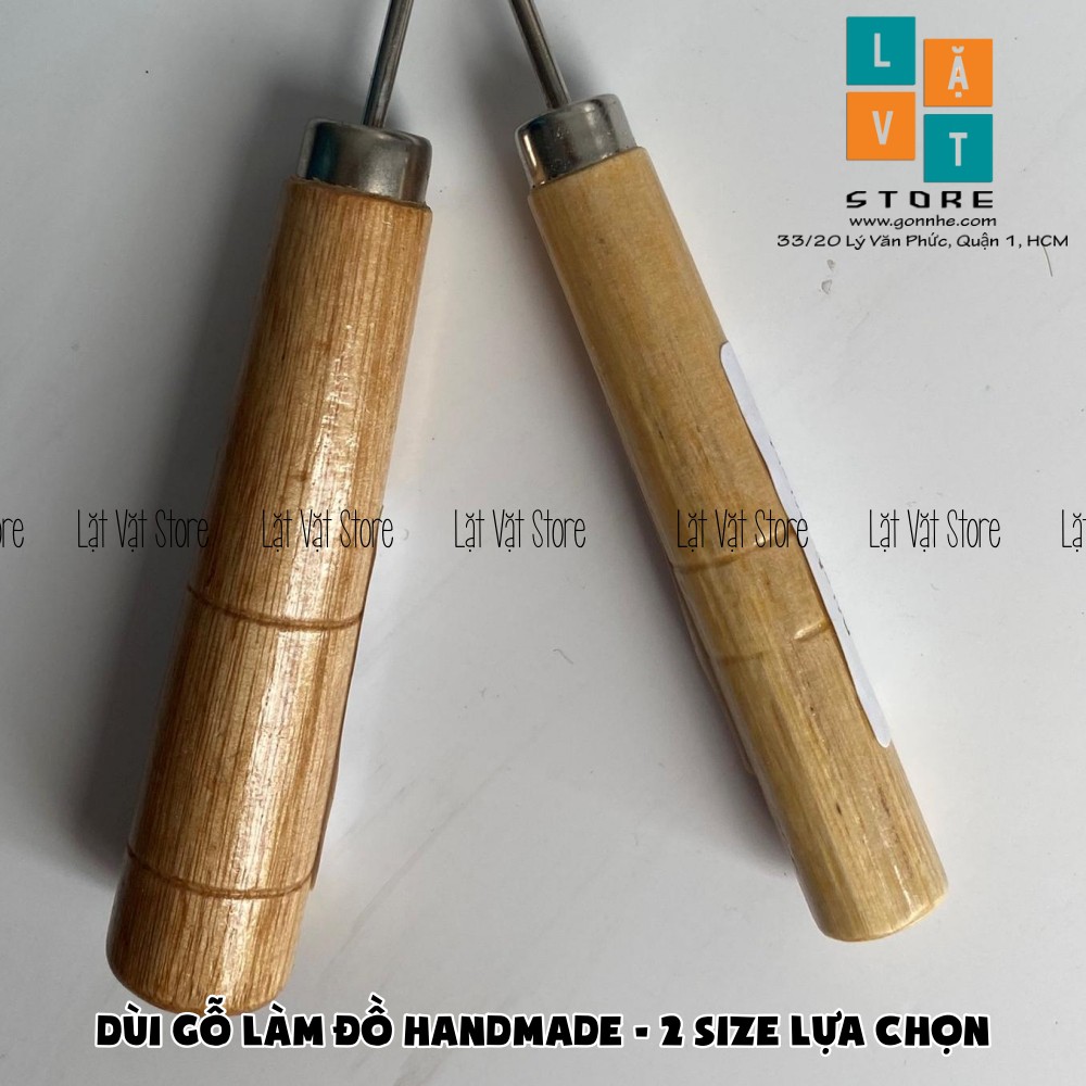 Dùi cán gỗ làm đồ handmade, gift, đất sét, len chọc... 2 Size lựa chọn - Chắc chắn