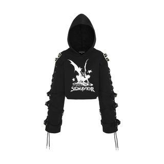 “áo hoodie form crop tay khóa in hình sigma - sigmavior hoodie”