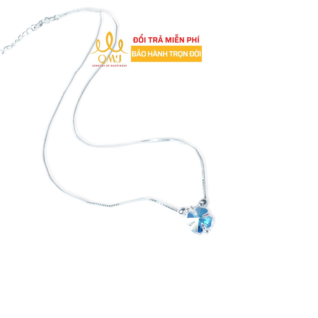 QMJ Dây chuyền bạc 925 cao cấp phale cỏ bốn lá 7 màu Q430