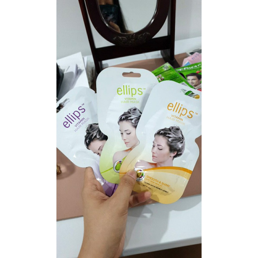 Kem Ủ Tóc💝Dành Cho Tóc Hư Tổn💝 Ellips Vitamin Hair Mask Hair Repair - Chăm Sóc Tóc Hư Tổn 20g