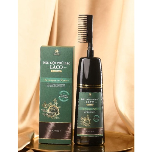 Dầu gội phủ bạc Laco black hair tóc đen tự tin sau 9 phút