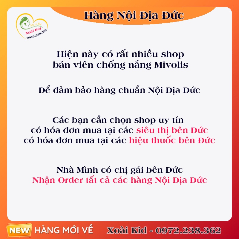 Viên uống chống nắng trắng da Carotin Mivolis, kem chống nắng Sundance, Nivea của Đức