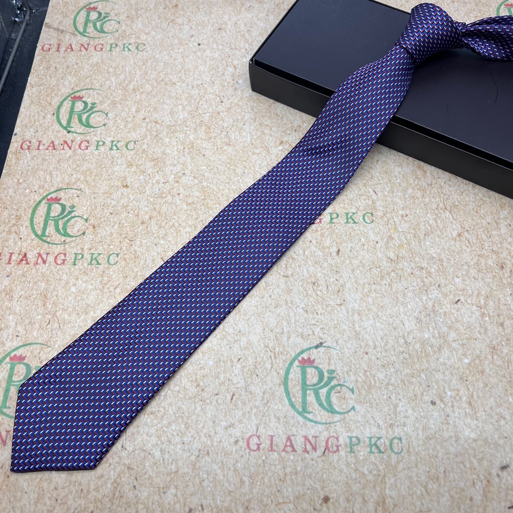 Cà vạt nam màu tím trung niên bản 8cm dài tự thắt hàng dầy 3 lớp dành cho Lãnh Đạo Giangpkc Phụ kiện nam