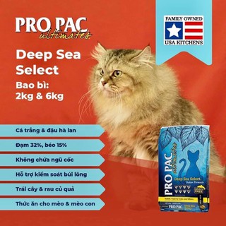 [Bao 6Kg] Thức ăn hạt khô cao cấp Propac ultimates Deep Sea select cho thú cưng mèo yêu