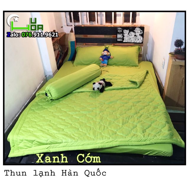 Bộ CHĂN GA THUN LẠNH HÀN QUỐC - MÀU TRƠN