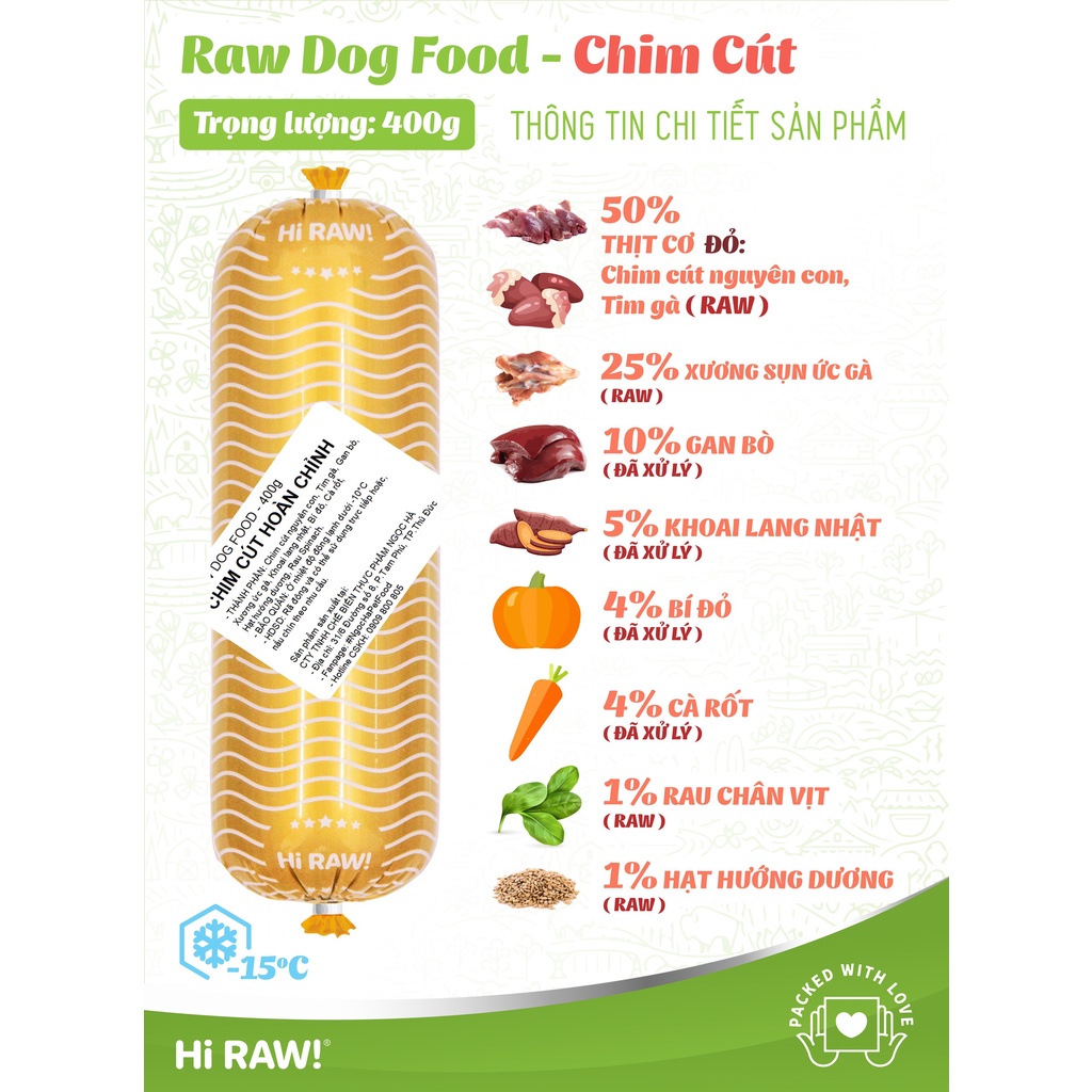 Thịt tươi raw dog cấp đông cho chó