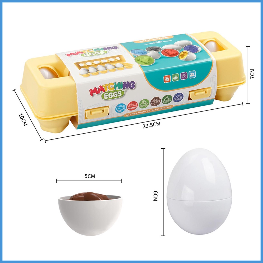 Bộ 12 Trứng Đồ Chơi Ghép Hình Màu Sắc Theo Phương Pháp Montessori Cho Bé Từ 1 2 3 Tuổi