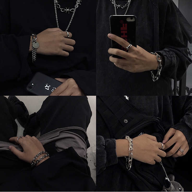 Vòng Tay Thời Trang Đường Phố Hip Hop Rock 22123 Cá Tính Cho Nam Và Nữ