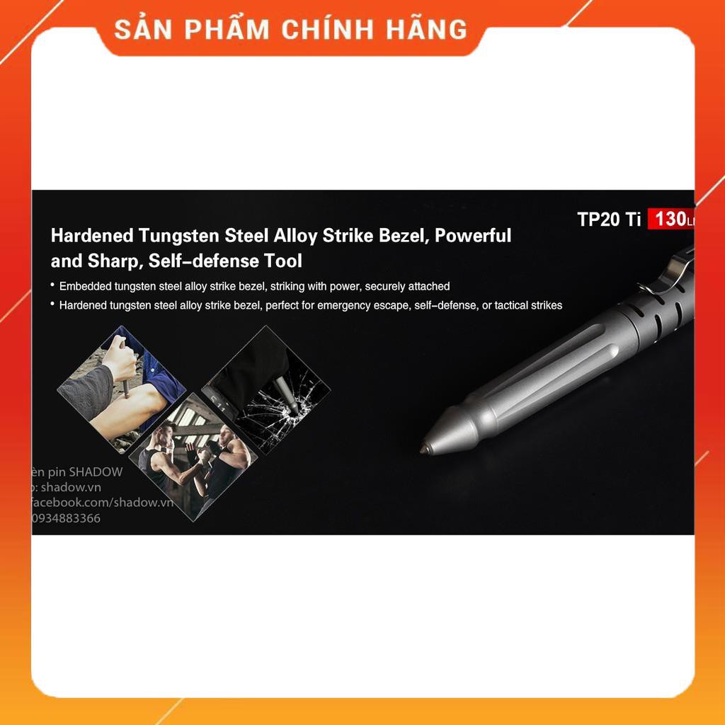 [BH 5 NĂM] [HÀNG ĐỘC] Bút titanium phá kính kiêm đèn pin và đèn sạc KLARUS TP20 TI - Độ sáng 130 lm chiếu xa 30m sạc USB