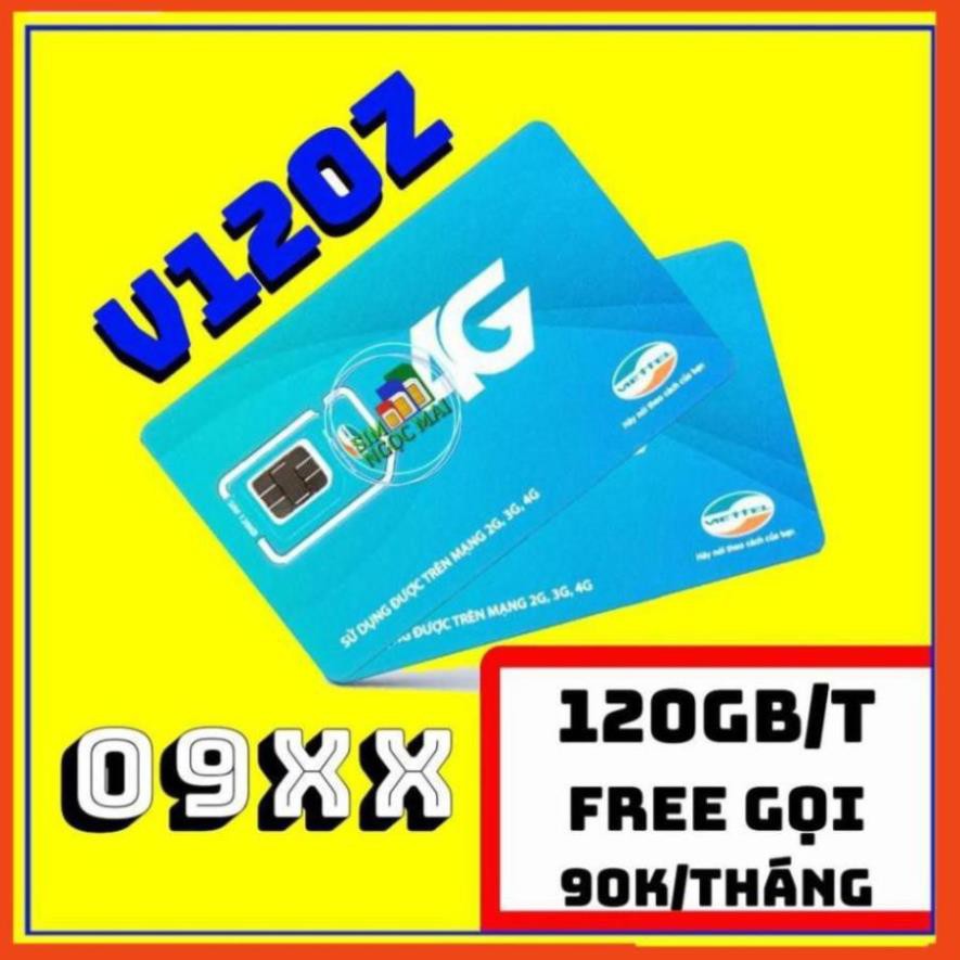 Sim 4G Viettel V120 - V120Z - 4GB/NGÀY - 120GB DATA - MIỄN PHÍ GỌI - (SIÊU SALE)