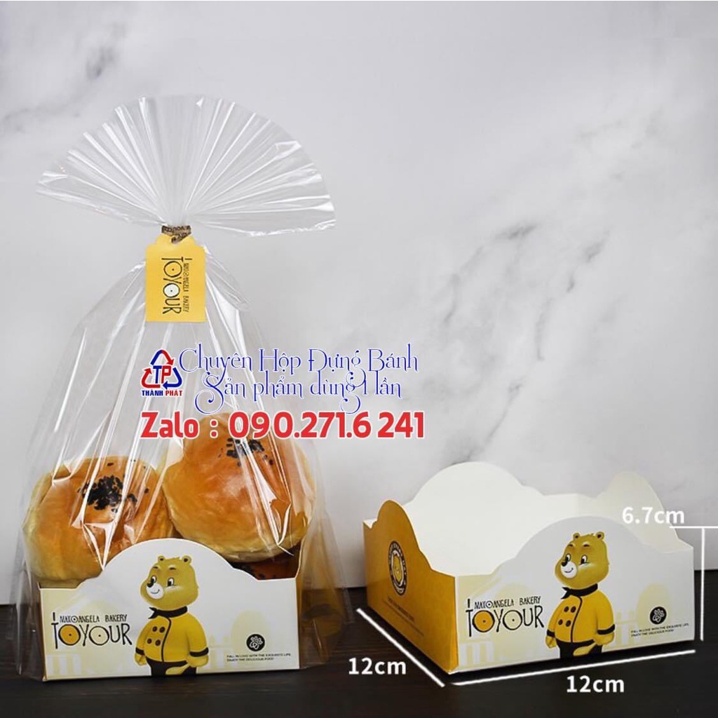 100 Túi bóng kiếng đế giấy size lớn đựng cookie, bánh quy