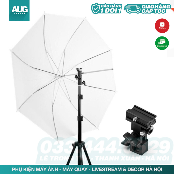 Đế giá đỡ đèn flash speedlite, Gá Dù và ngằm kẹp dù tản sáng - AUG Camera Hà nội