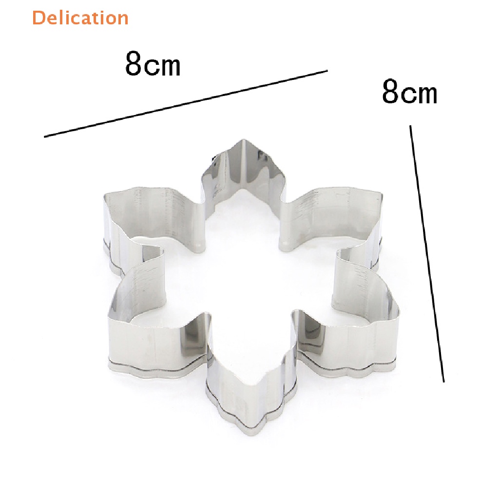 Khuôn Cắt Bánh Quy Bằng Thép Không Gỉ Hình Bông Tuyết 3D Phong Cách Giáng Sinh