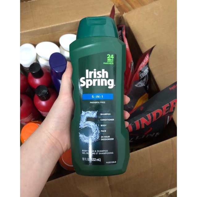 Sữa tắm gội toàn thân nam Irish Spring 5 in 1 532ml