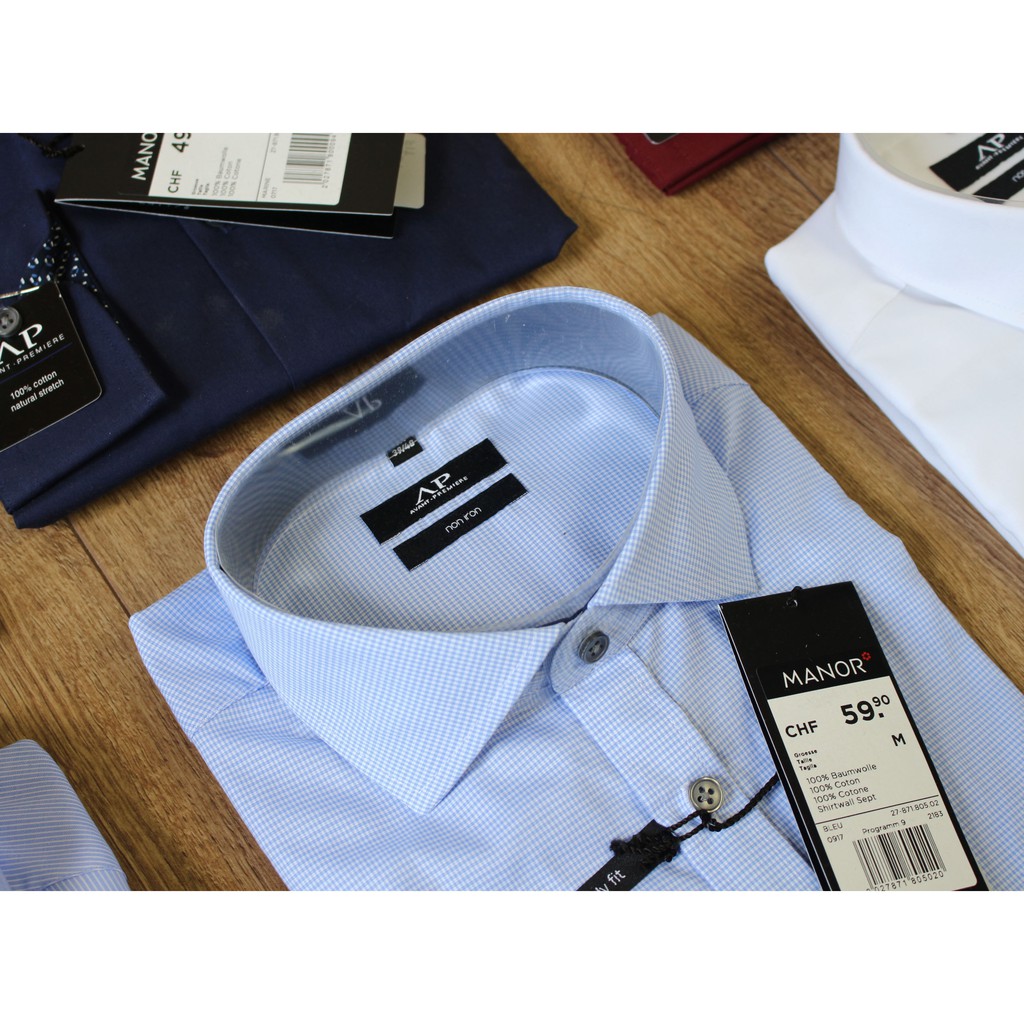 Sơ mi nam chống nhăn dáng slimfit - Xuất Âu