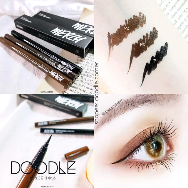 Bút kẻ mắt nước chống trôi Merzy The First Pen Eyeliner (Có Sẵn)