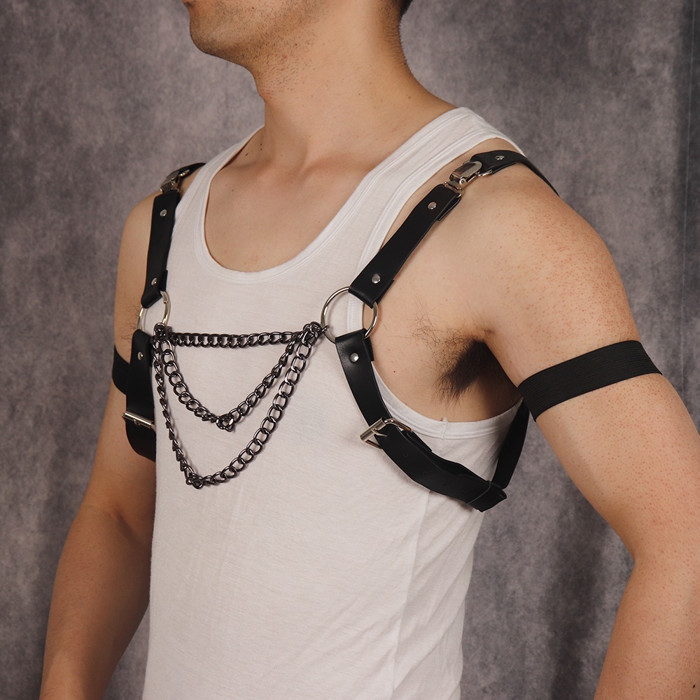 Toàn Bộ Dây Đai Áo Giáp Bằng Da Phong Cách Steampunk Gothic Gợi Cảm Cho Nam