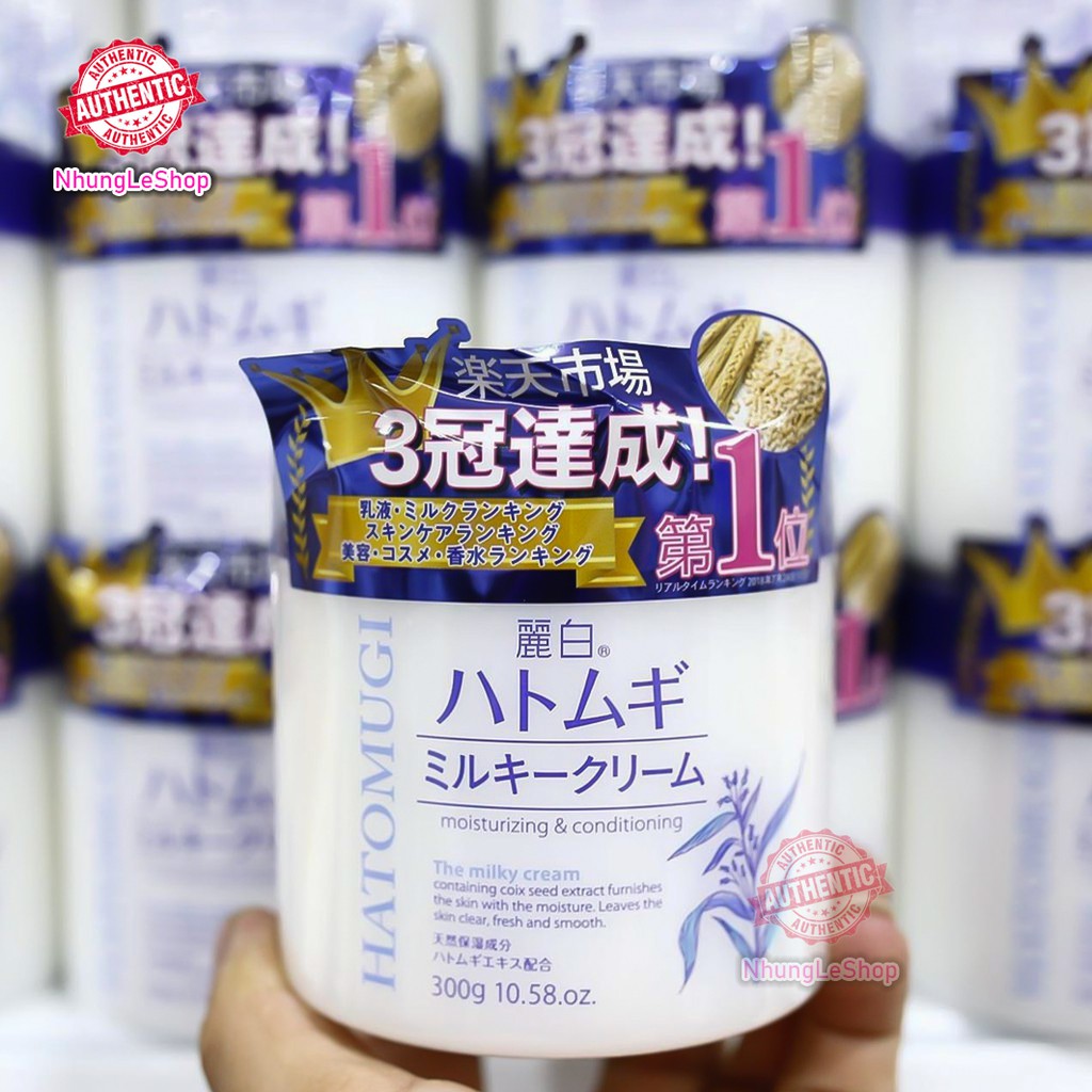 Kem Dưỡng Ẩm Trắng Da Hạt Ý Dĩ Hatomugi Moisturizing &amp; Conditioning The Milky Nhật Bản 300g