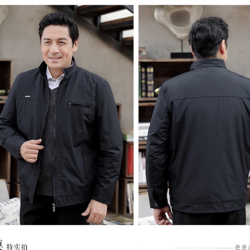 Áo khoác dành cho đàn ông trung niên chần bông dày dặn siêu ấm