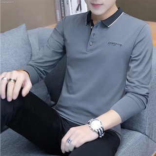 Áo thun polo tay dài thêu họa tiết thời trang công sở cho nam