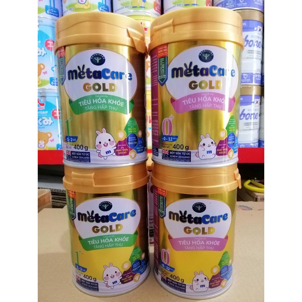 Sữa bột Metacare Gold số 0+, 1+, 2+ Lon 400g (MẪU MỚI)