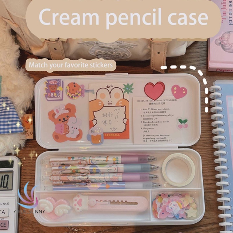 Hộp đựng bút bằng nhựa pp hình màu macaron đa năng cho học sinh/ nhân viên văn phòng
