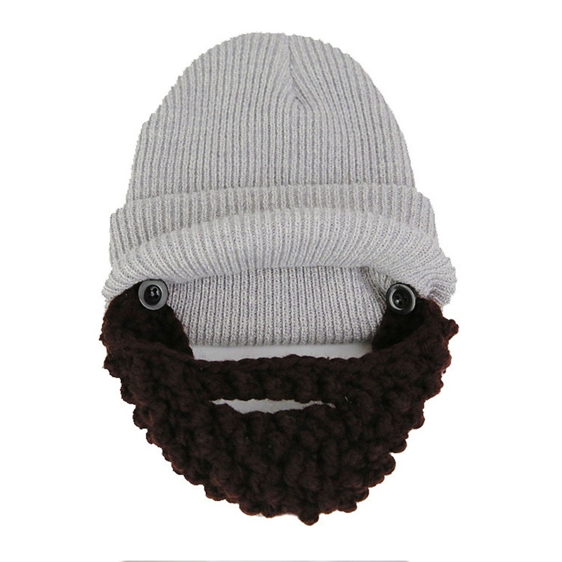 Mũ Dệt Kim Giữ Ấm Mùa Đông Hình Râu Trượt Tuyết Vui Nhộn