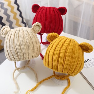 Nón len giữ ấm kiểu dáng dễ thương dành cho các bé