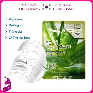 20 Mặt nạ Lô Hội Nha Đam Mỹ phẩm dưỡng da thiên nhiên chăm sóc da chính hãng Hàn Quốc 3W Clinic Fresh Aloe Mask Shee