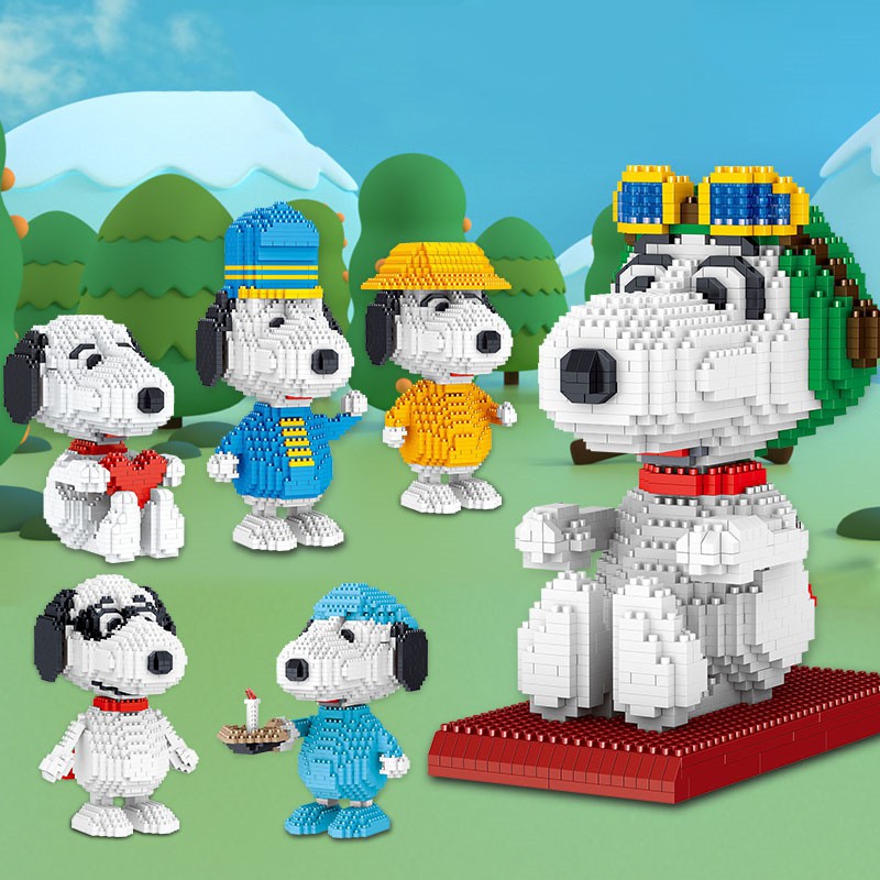 Đồ Chơi Lắp Ráp Mô Hình Nhân Vật Hoạt Hình Snoopy Dễ Thương Cho Bé