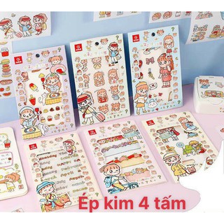 Stiker ép kim 4 tấm