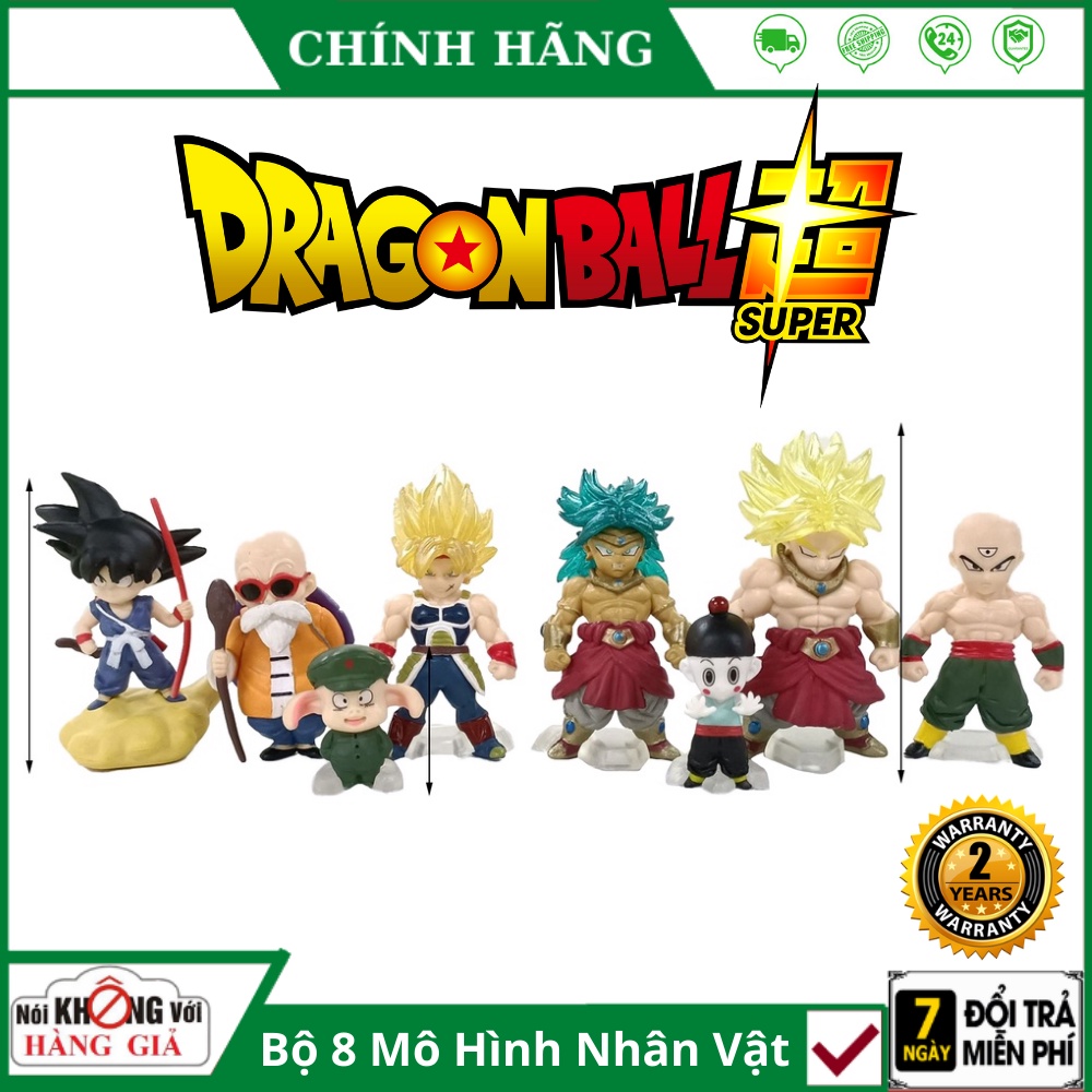 Mô hình 8 nhân vật Dragon Ball 7 viên ngọc rồng cao 3-7cm siêu ngầu (cả bộ 8 nhân vật)