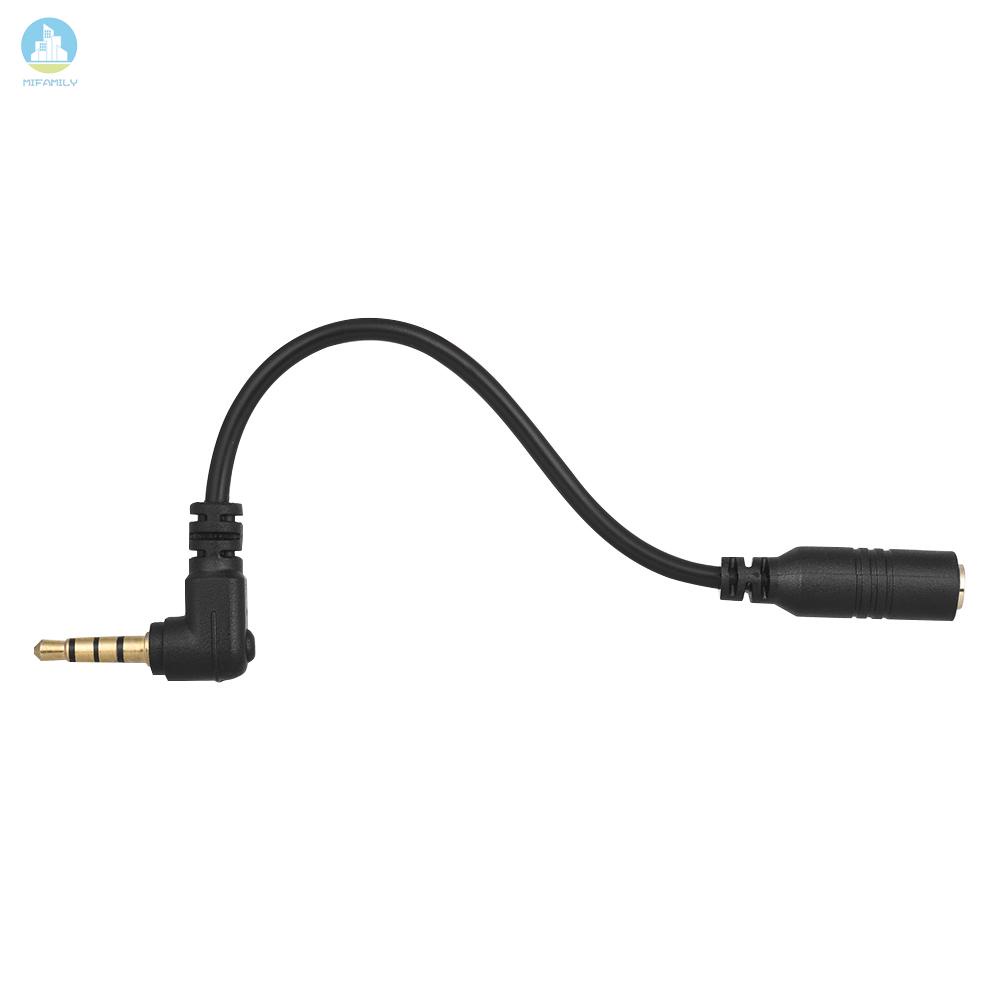 MI   Docooler EY-S04 3.5mm 3 Pole TRS Female to 4 Pole TRRS Male 90 Degree Right Angled Microphone Adapter Cable Audio Stereo Mic Converter for iPad    Smartphone