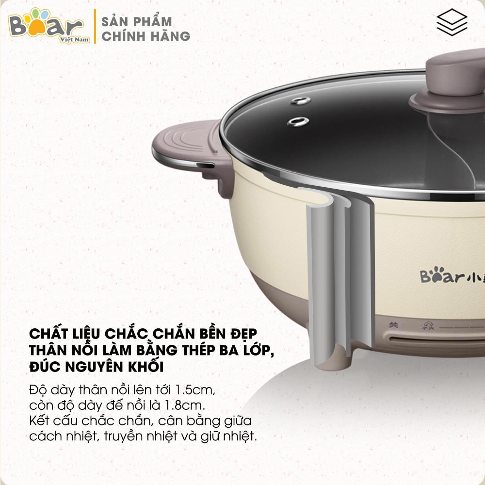 Nồi Lẩu Hai Ngăn Bear DHG-B60R6 - Dòng Nồi Lẩu 2 Ngăn Dùng Cực Tiện Lợi Cho Mọi Gia Đình