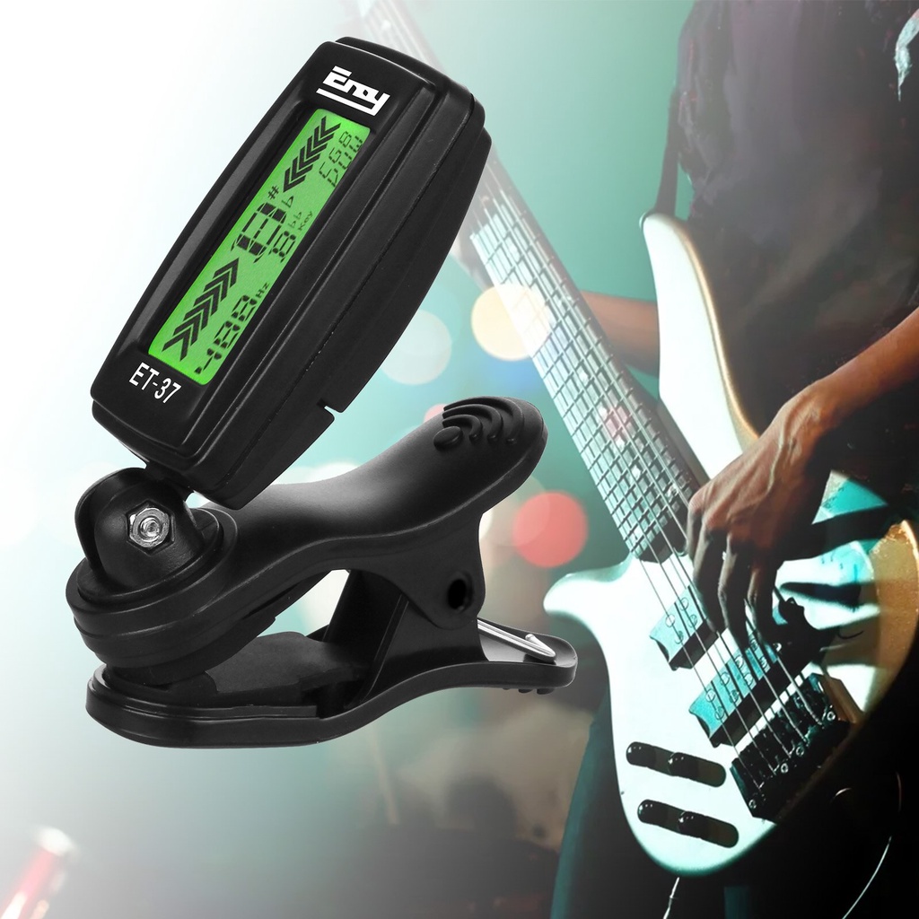 Kẹp lên dây tuner đàn guitar / bass/ violin / ukulele mini LEKATO đa năng máy chỉnh dây màn hình LCD
