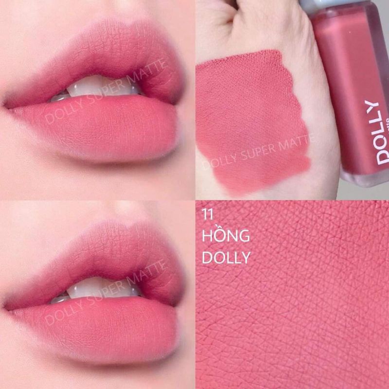 NEW 2021 [Hồng Dolly 11] Son Kem Lì Dolly Super Matte Không Chì Màu Hồng Dolly Nhẹ Nhàng Tự Nhiên | BigBuy360 - bigbuy360.vn