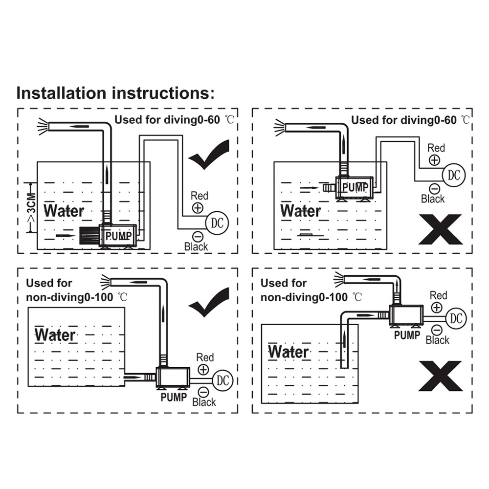 Máy bơm nước mini không gây tiếng ồn DC12V 5W