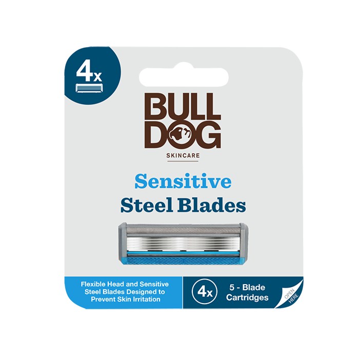 Sét 4 lưỡi dao cạo râu Bull Dog Sensitive Steel Blades