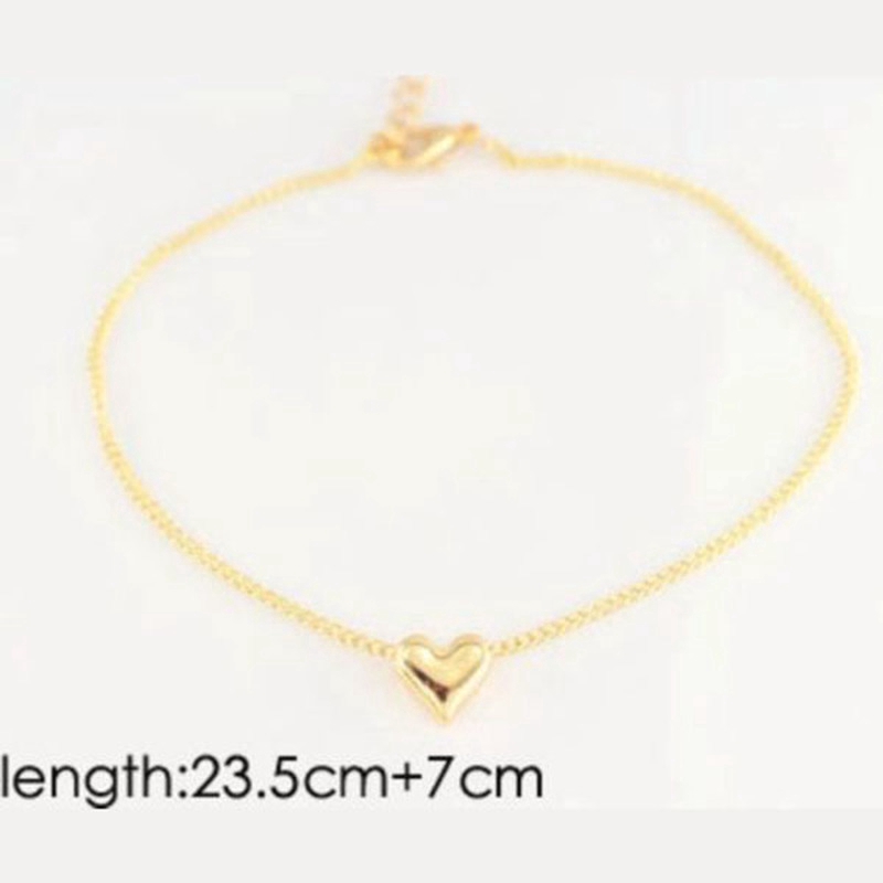 Lắc chân dây mảnh mặt hình trái tim đơn giản cho nữ | BigBuy360 - bigbuy360.vn