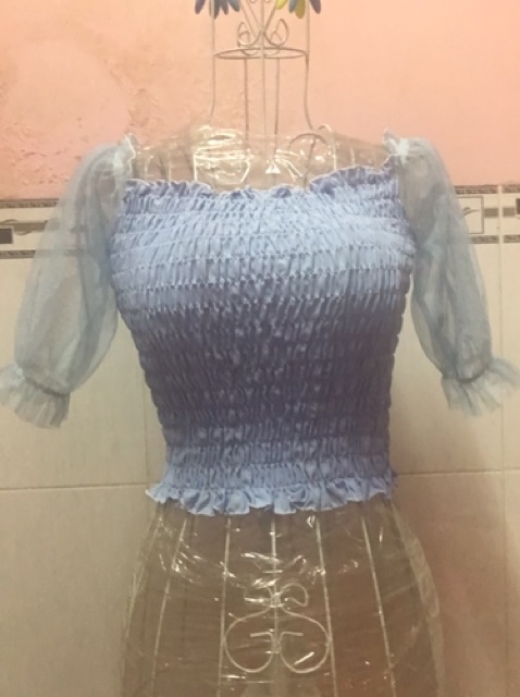 Áo voan nhún tay lưới