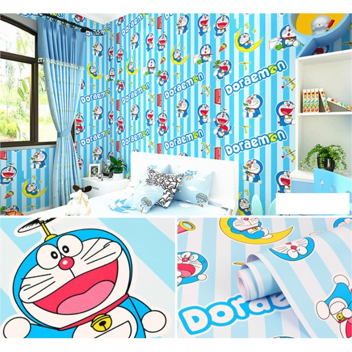 Combo 10m Giấy dán tường họa tiết hoạt hình cho bé - Decal dán tường cho bé khổ 0.45x10m có sẵn keo dán