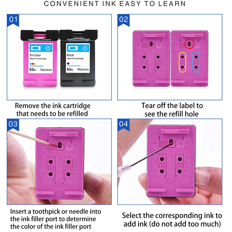 Hộp Đựng Mực 63xl Cho hp 63 hp63XL Deskjet 1110 2130 2132 2134