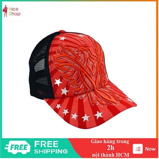 Nón kết phối lưới thêu đại bàng màu đỏ dạng lưới thoáng khí - TT0323