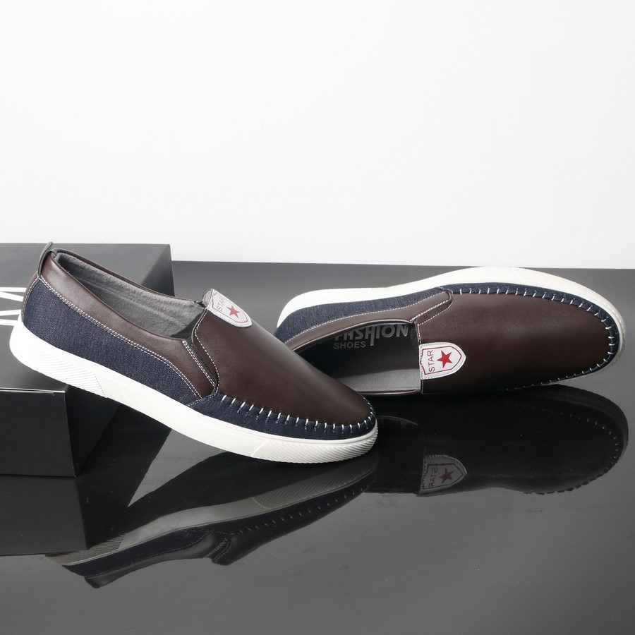 Giày lười nam mandd GN344 (Nâu) đế trắng | BigBuy360 - bigbuy360.vn