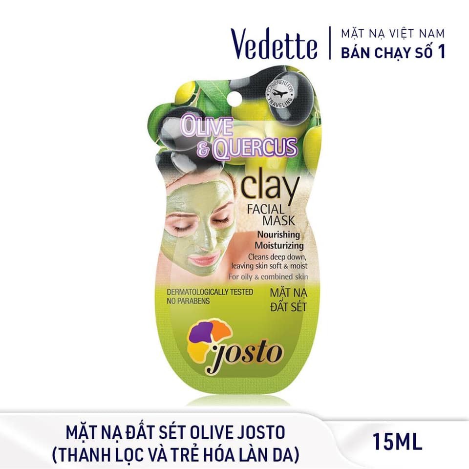 Mặt nạ đất sét Josto Oliu (Olive & Quercus) 15ml *NUÔI DƯỠNG VÀ PHỤC HỒI DA*