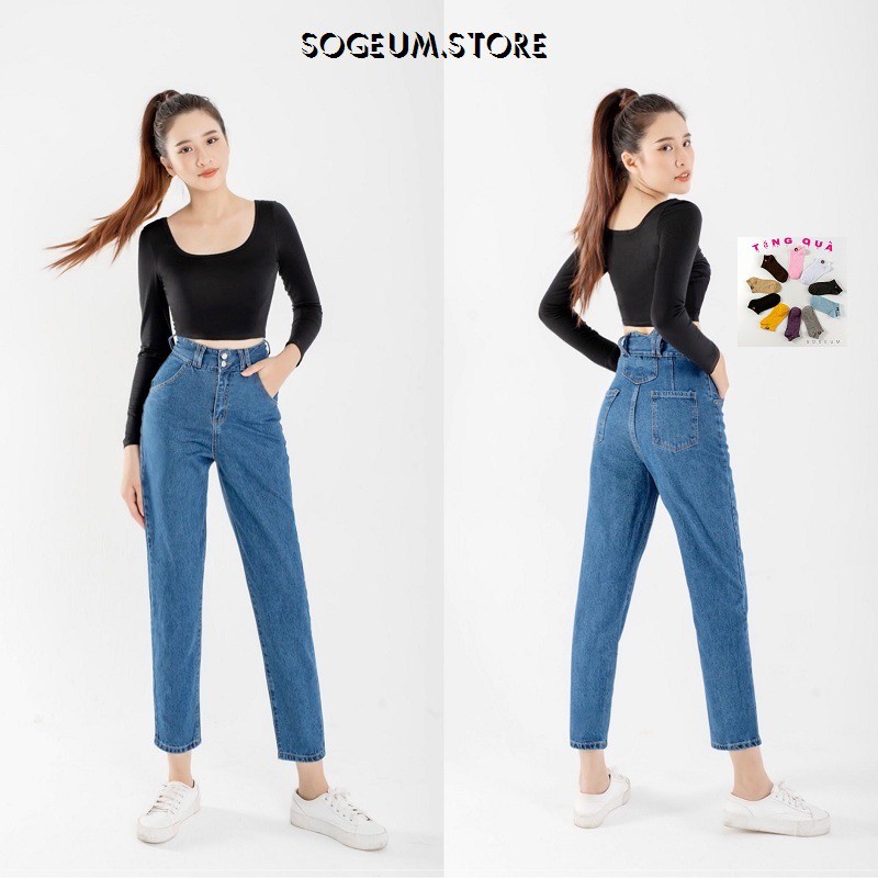 Quần jeans baggy nữ, - quần bò cạp cao ảnh video shop tự quay sogeum.store - HÀNG MỚI VỀ