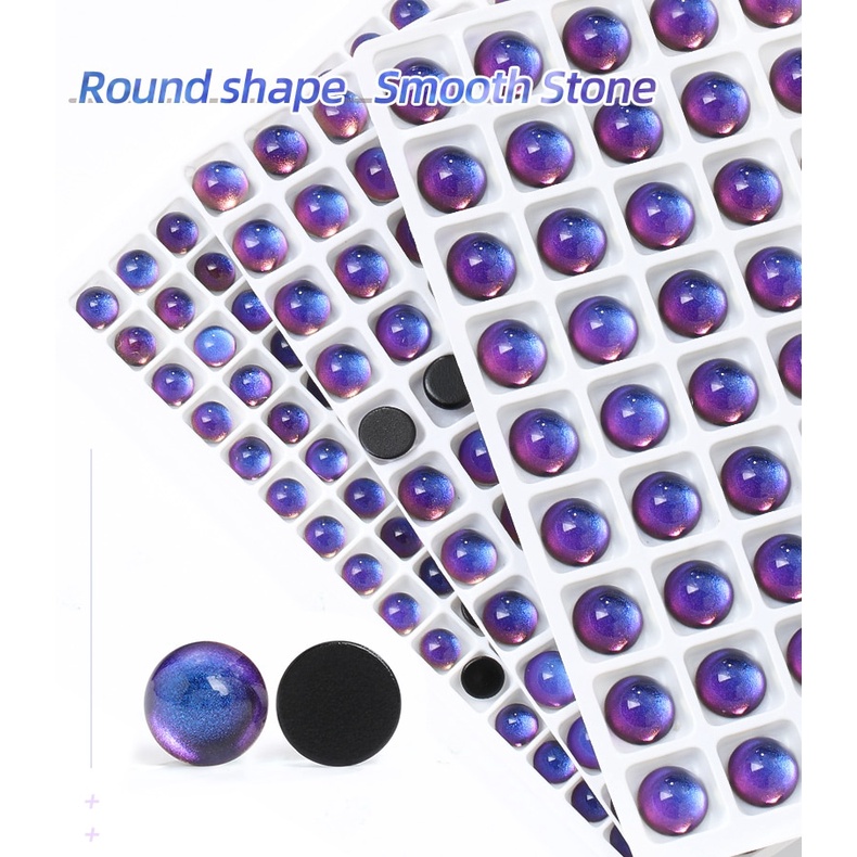 Yichuan Phụ Kiện Hạt Kim Cương Giả Tròn Lấp Lánh Sang Trọng Trang Trí Móng Tay Makng Kuru