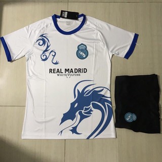 [ Thun thái ] Áo bóng đá Real Fantasy ( Trắng - rồng )