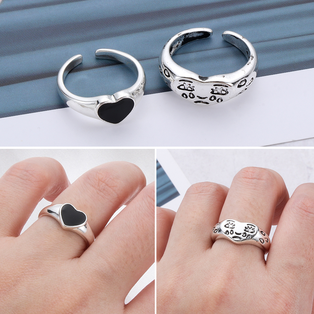 Nhẫn Đeo Ngón Tay Hình Trái Tim Thời Trang Cho Nữ|Trang Sức Màu Sắc