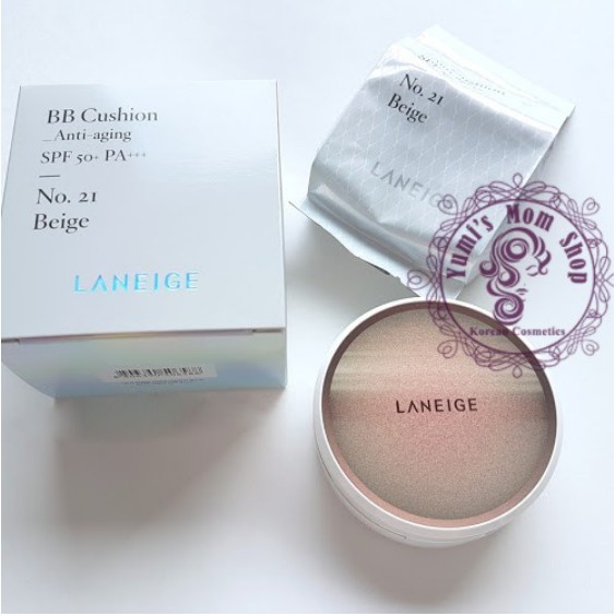 [giá 430k]em Nền Đa Năng Ngăn Ngừa Lão Hóa Laneige BB Cushion Anti-aging spf50+PA+++ 15g x2